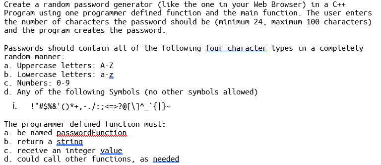 Create a random password generator ( like the one