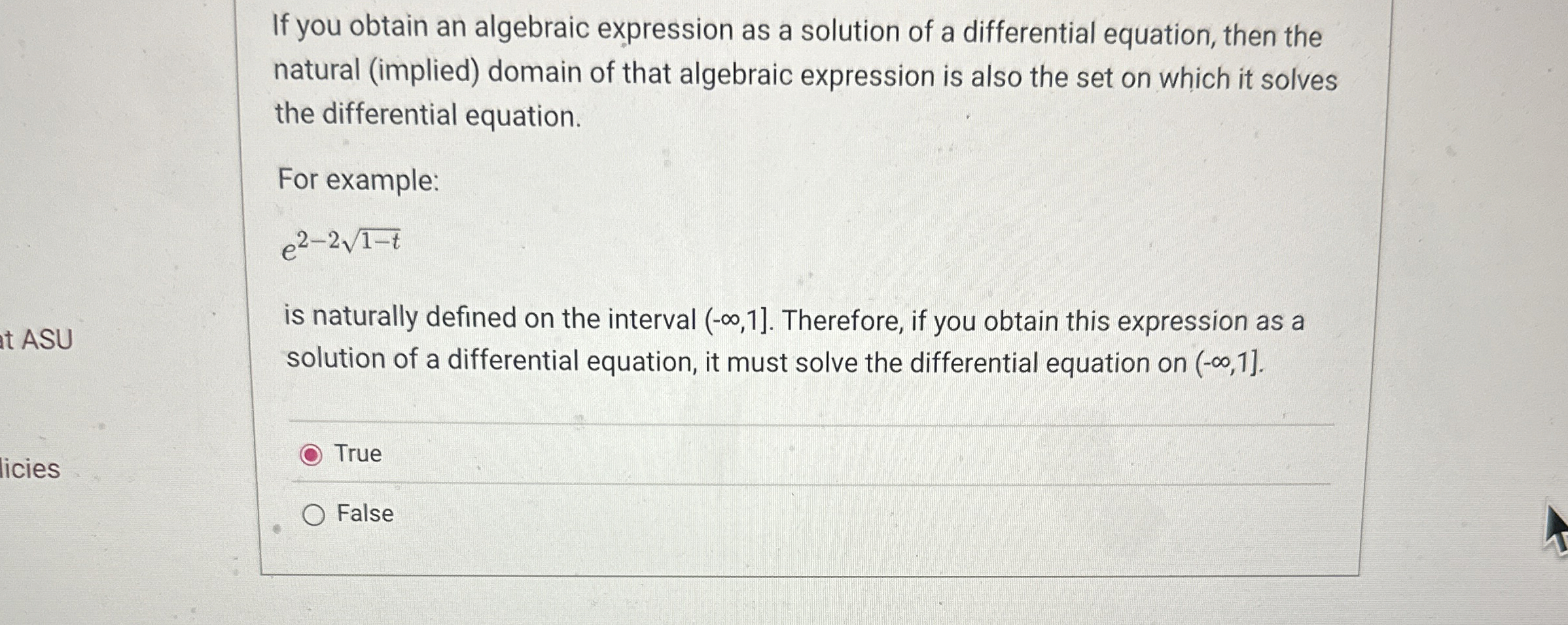 If you obtain an algebraic expression as a
