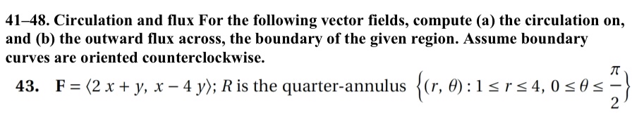 4 1 - 4 8 . Circulation and flux For the