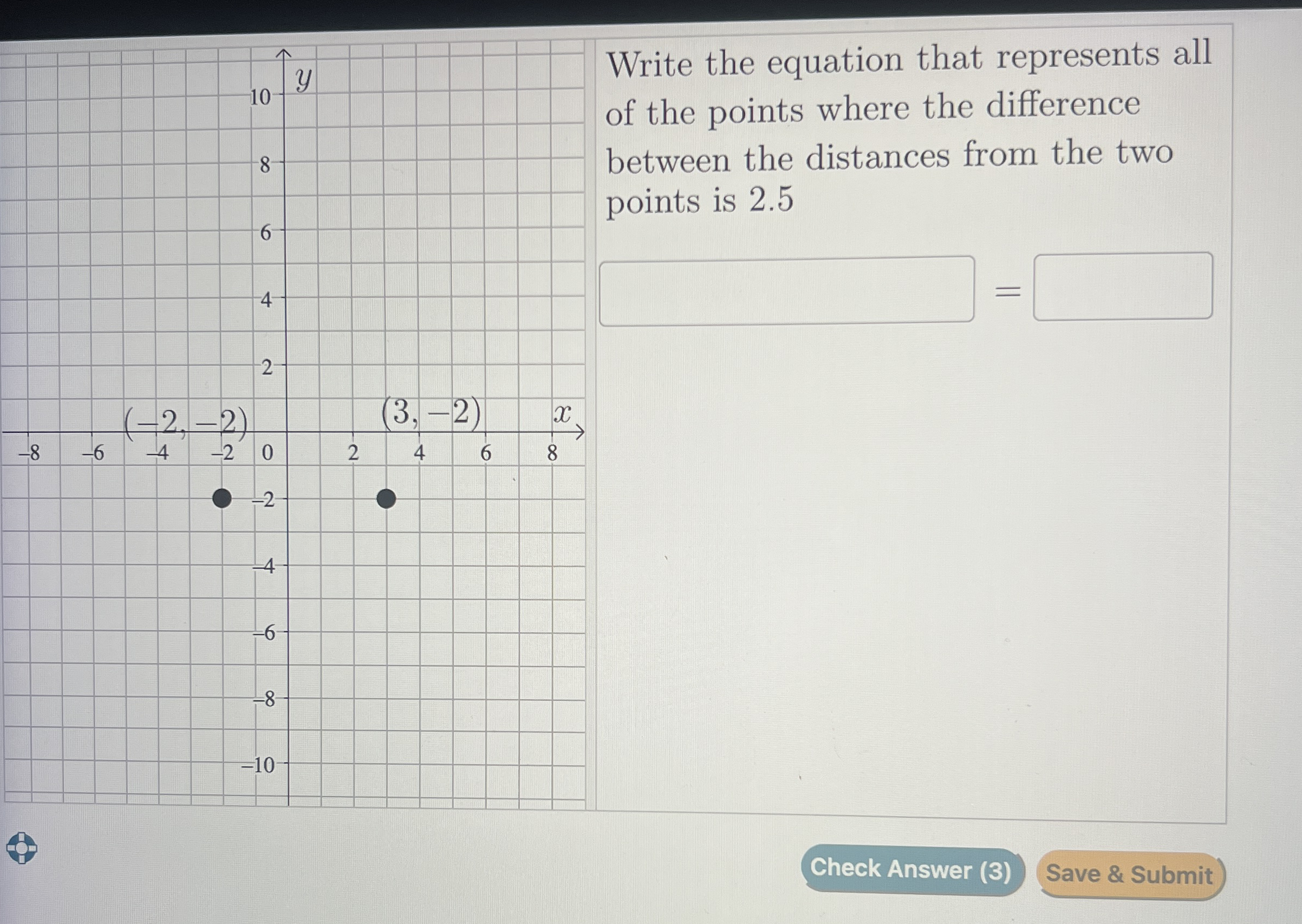 Write the equation that represents all of the