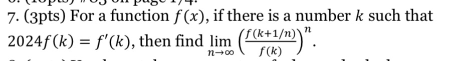 ( 3 pts ) For a function f ( x ) , if there is a