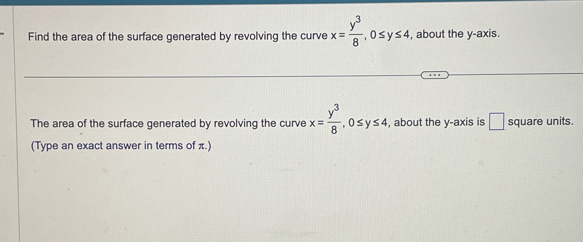 Find the area of the surface generated by