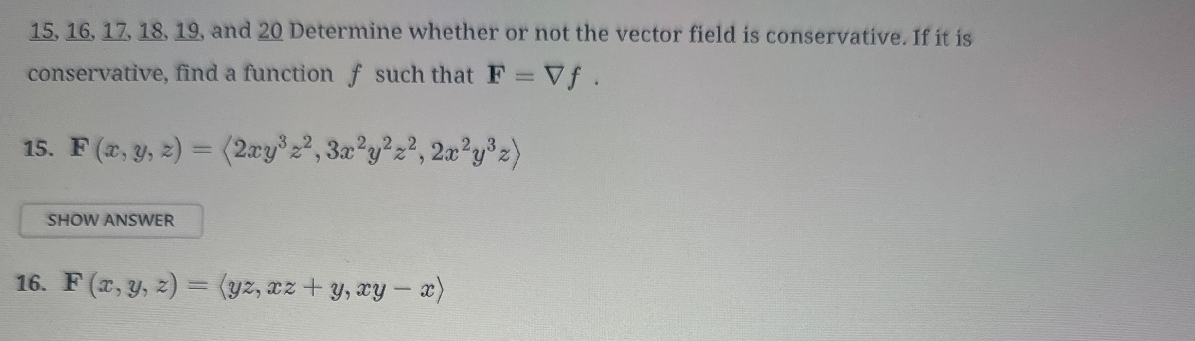 1 5 , 1 6 , 1 7 , 1 8 , 1 9 , and 2 0 Determine