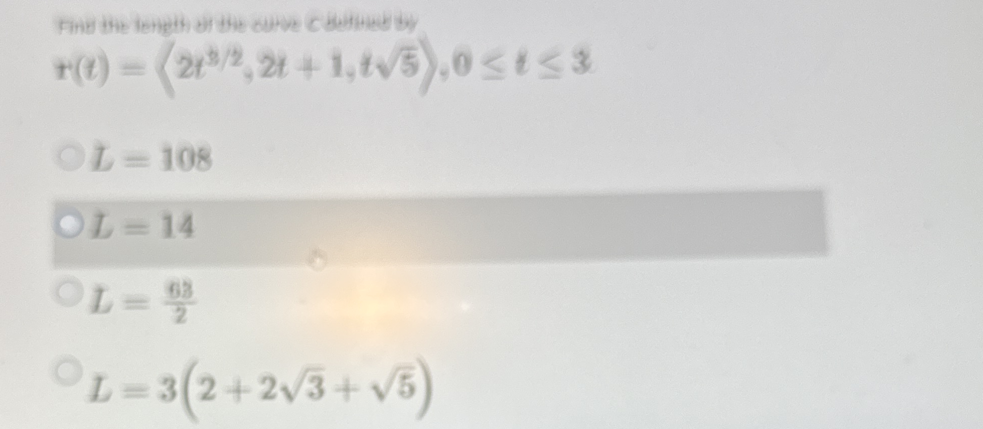 Fing the lengib of the curce c benther by r ( t )