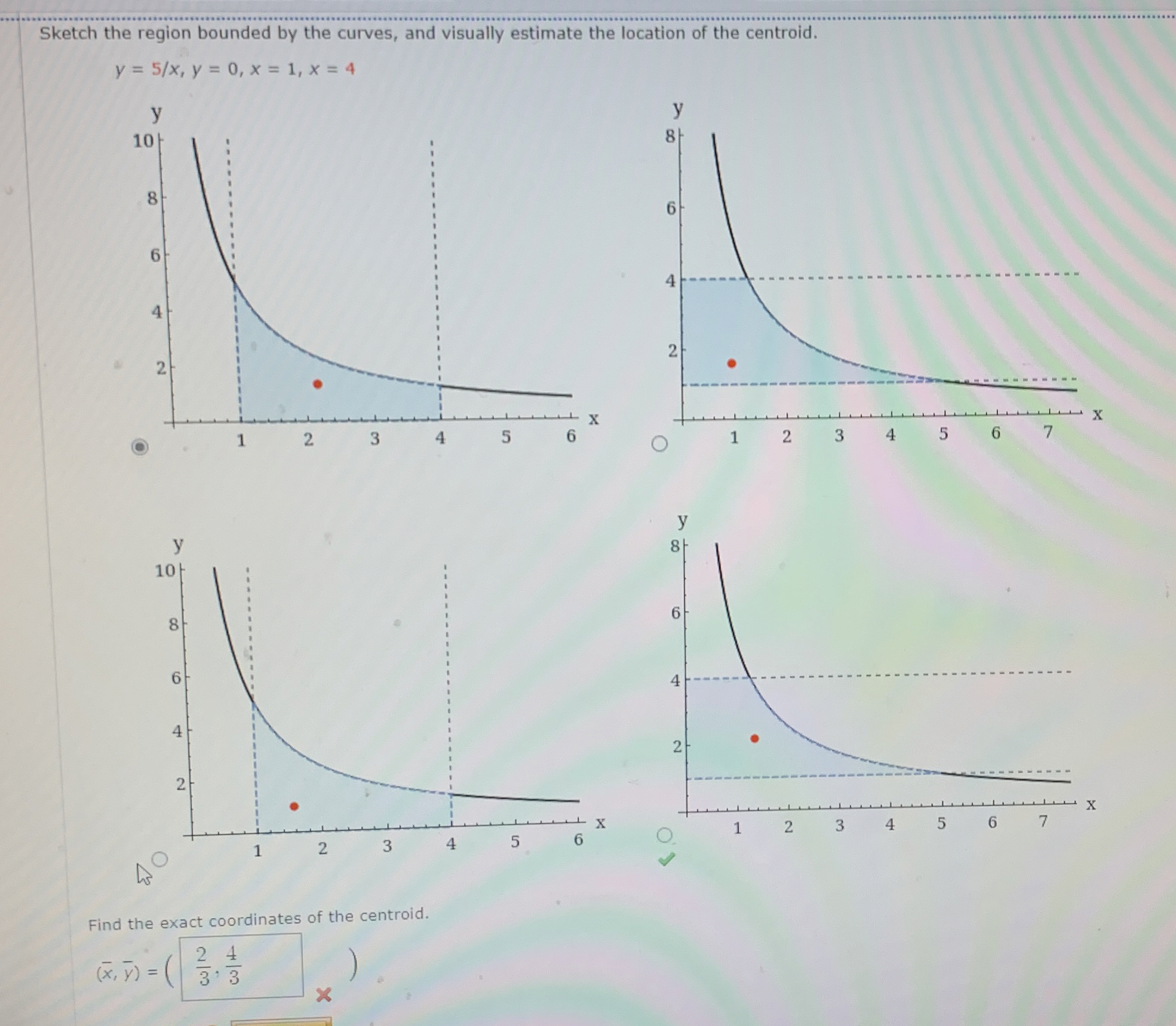 Sketch the region bounded by the curves, and