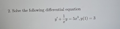 Solve the following differential equation y ' + 1