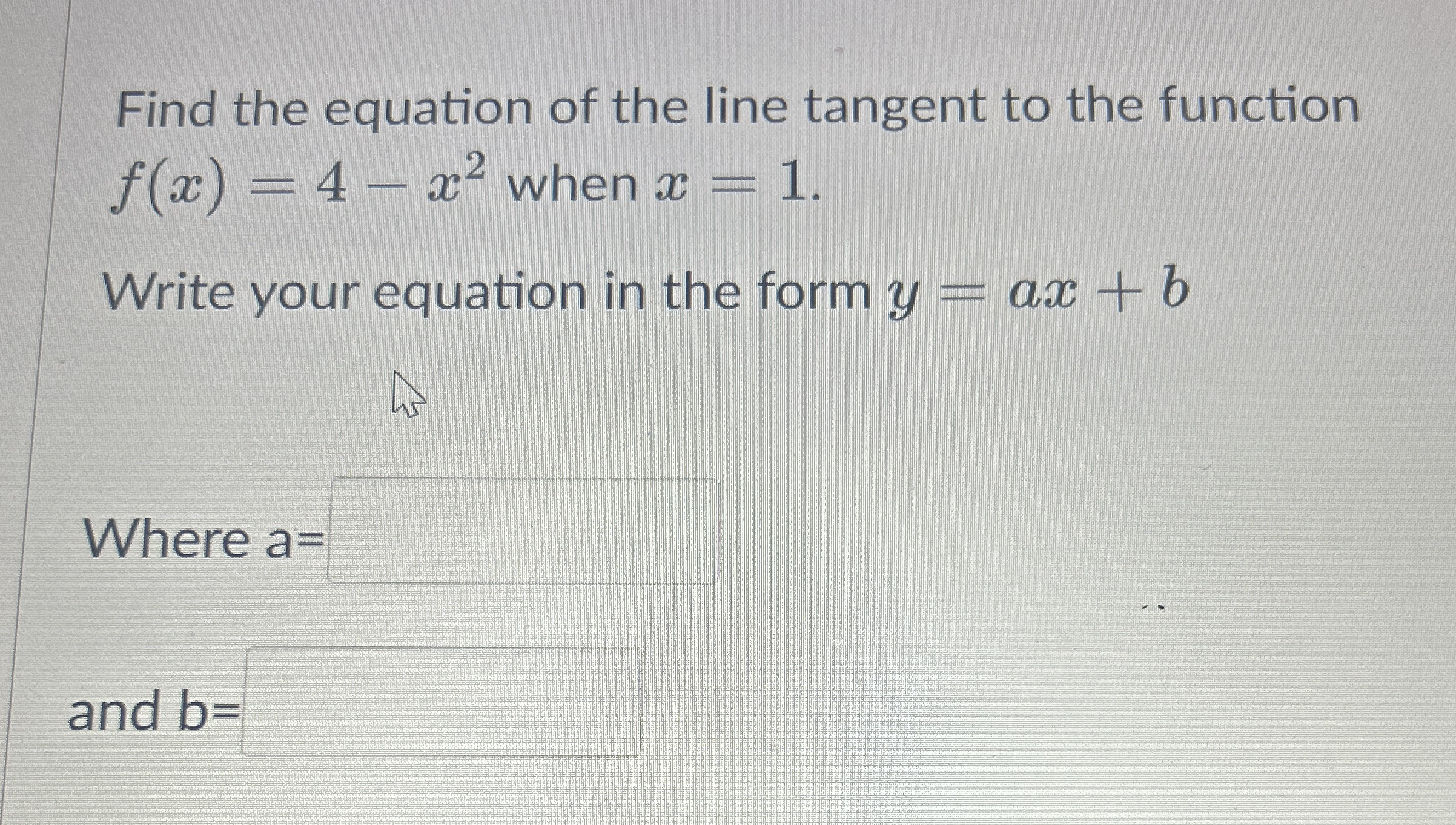 Find the equation of the line tangent to the