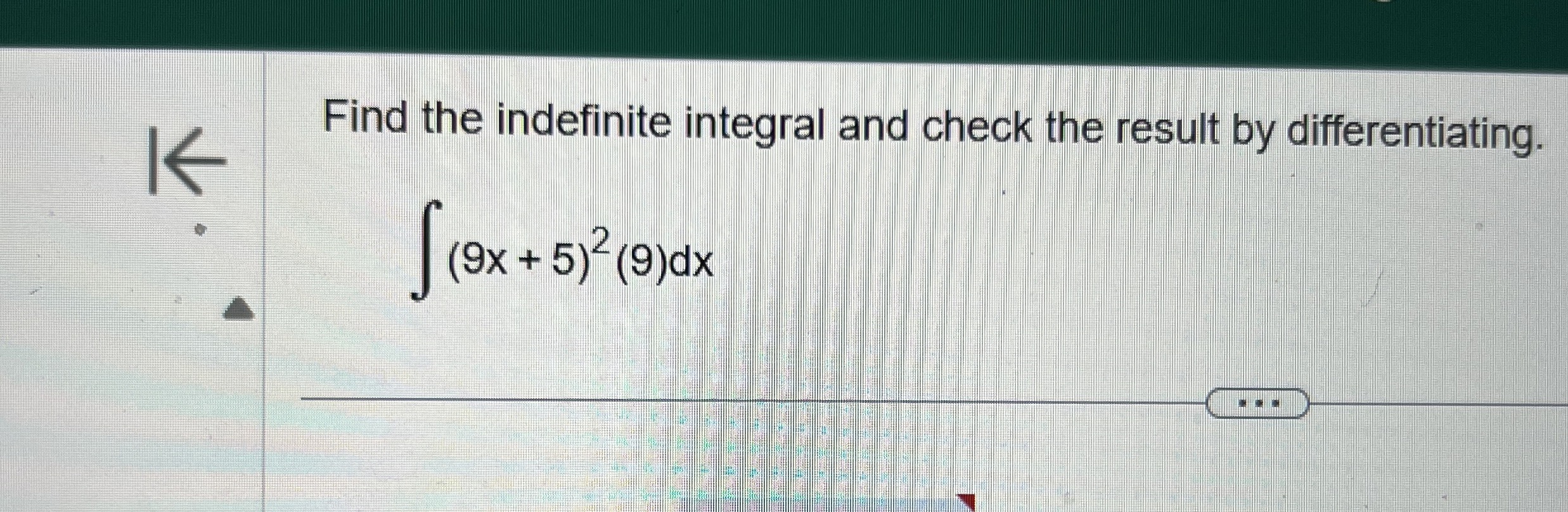 Find the indefinite integral and check the result