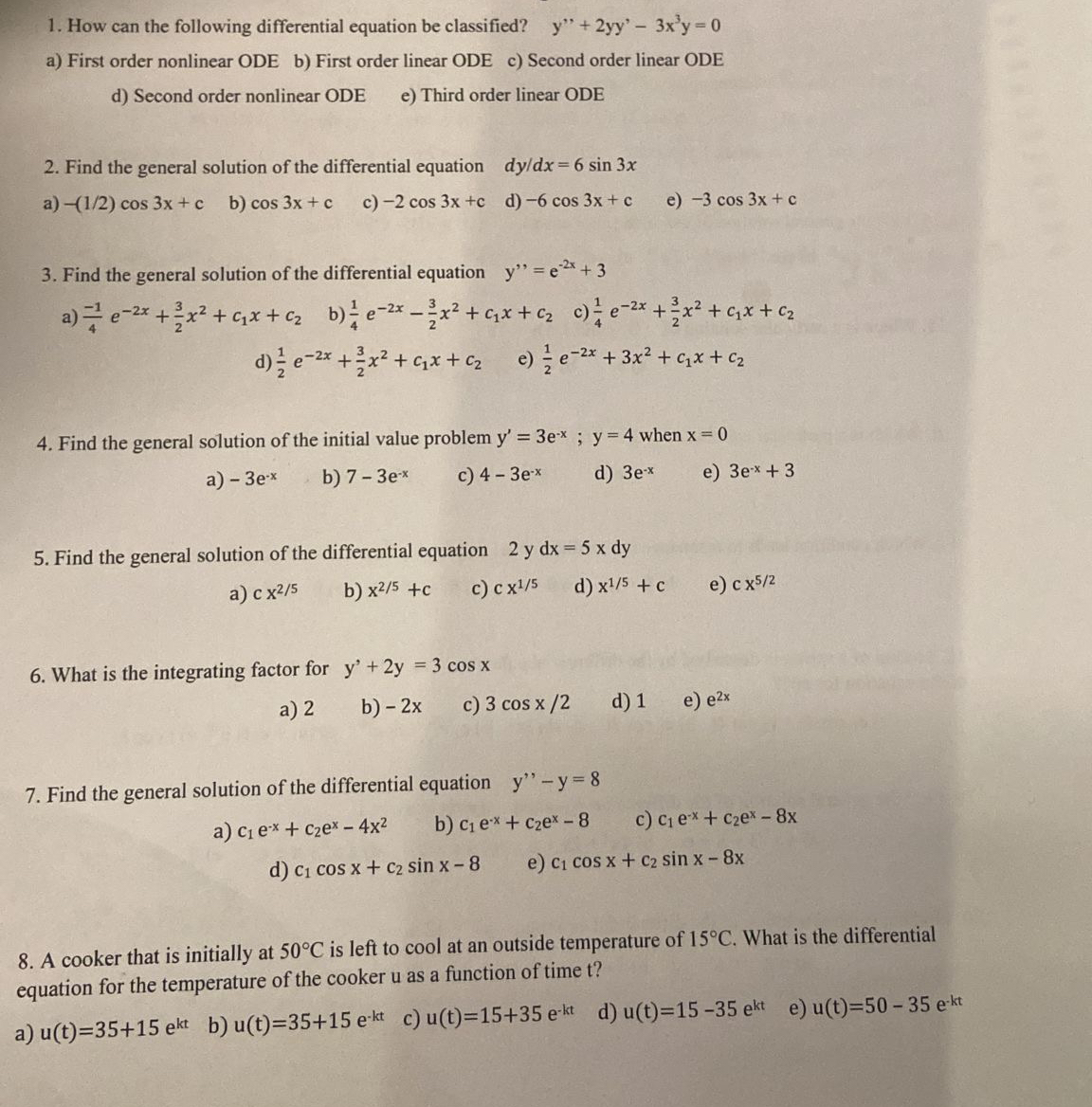 How can the following differential equation be