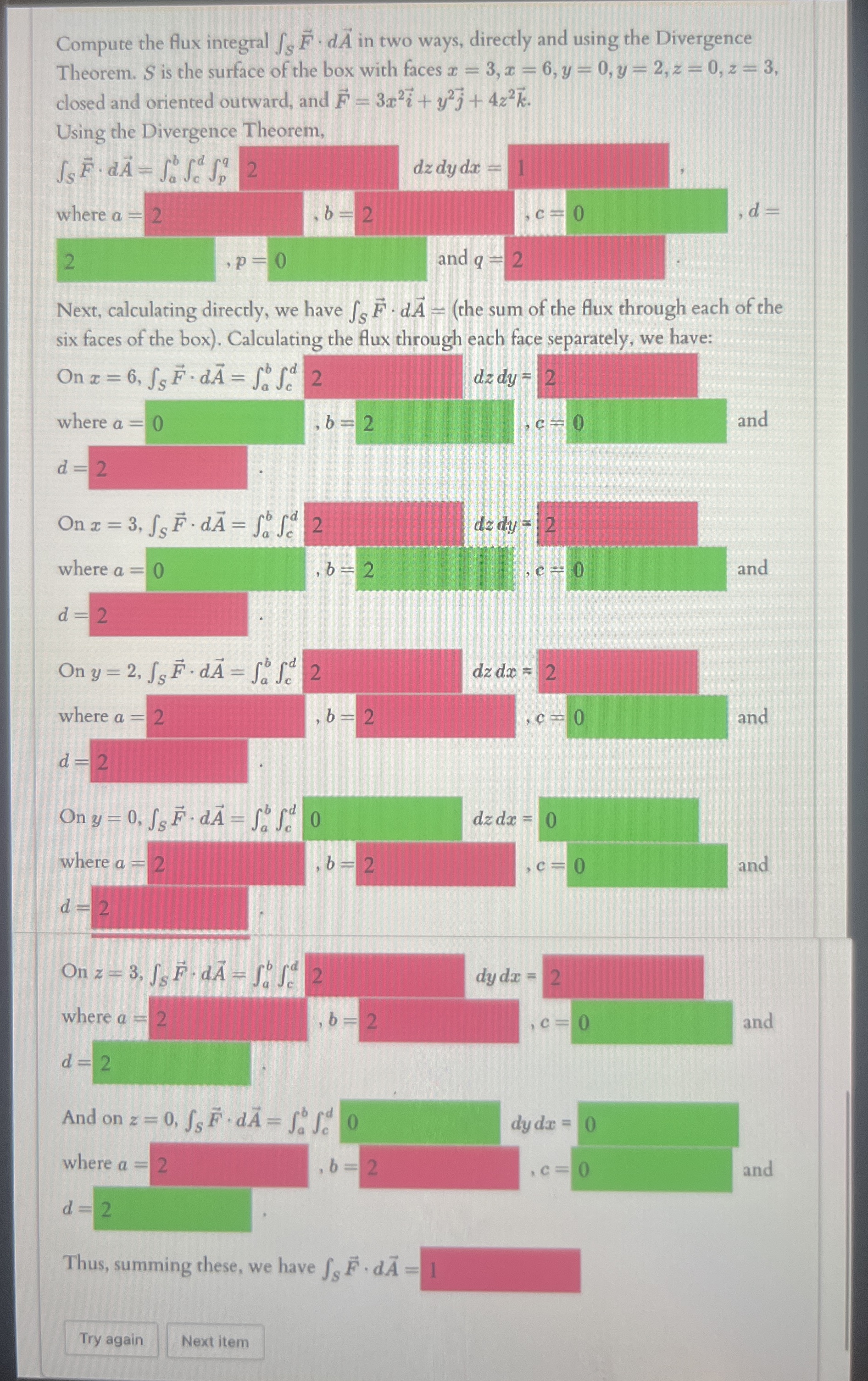 Compute the flux integral S vec ( F ) * d v e c (