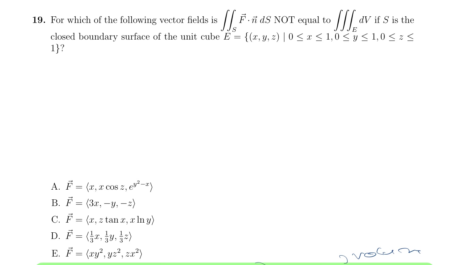 For which of the following vector fields is S vec