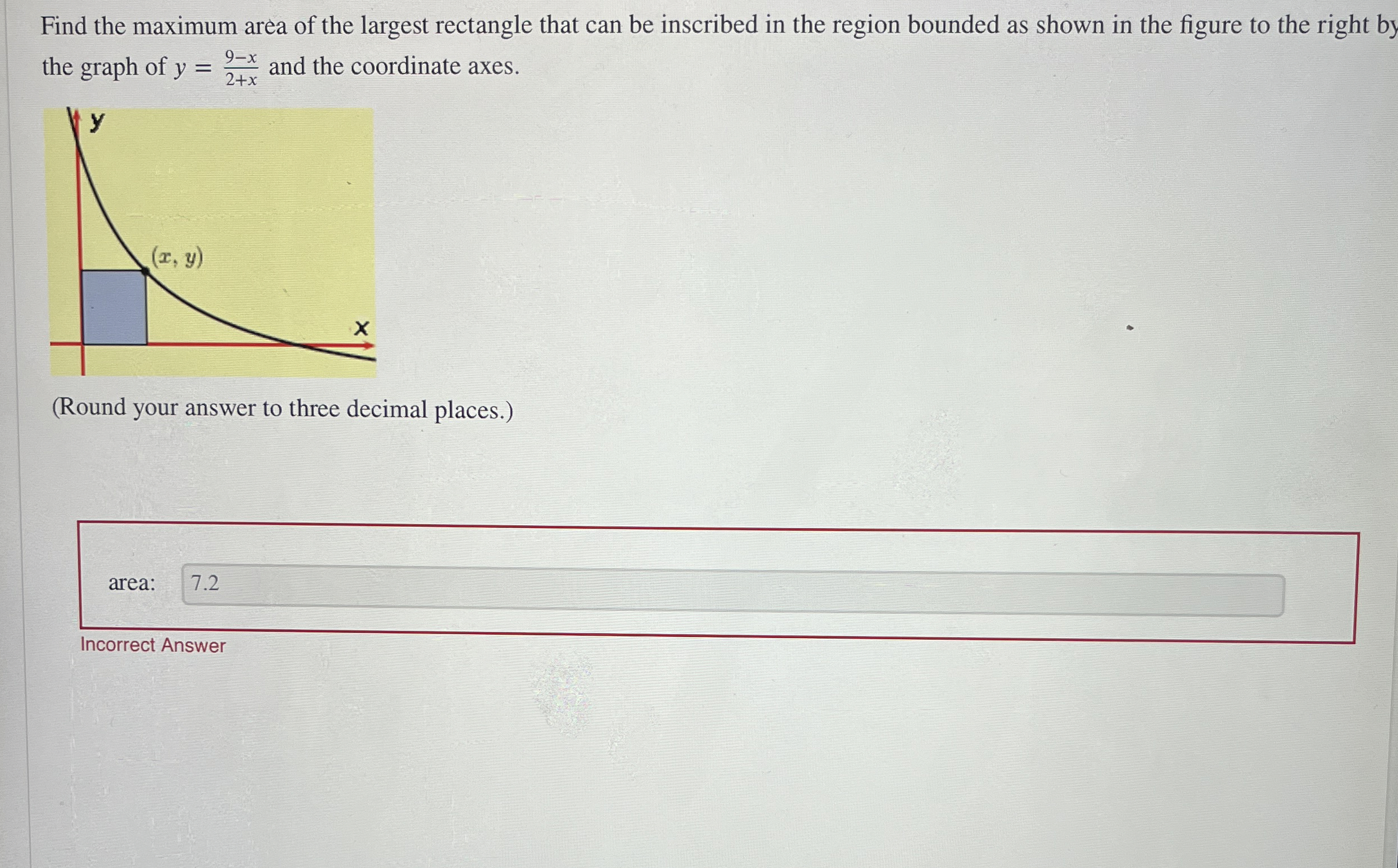 Find the maximum area of the largest rectangle