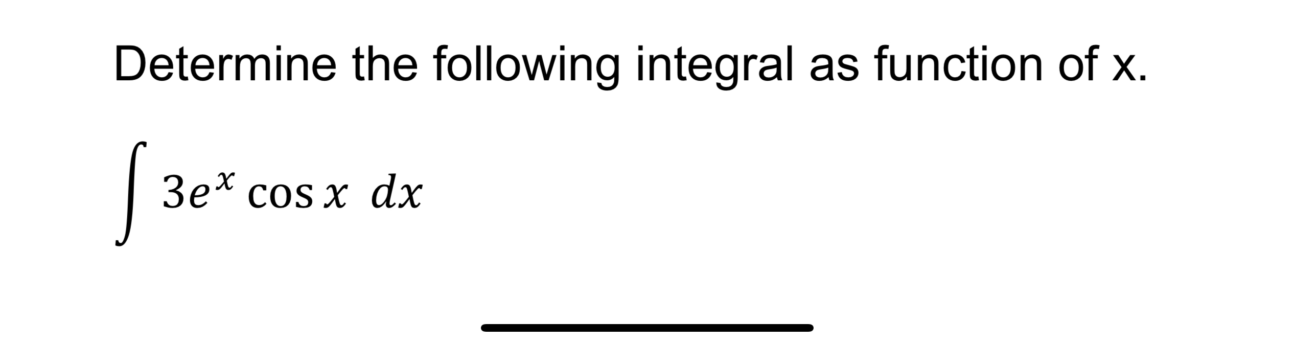 Determine the following integral as function of x