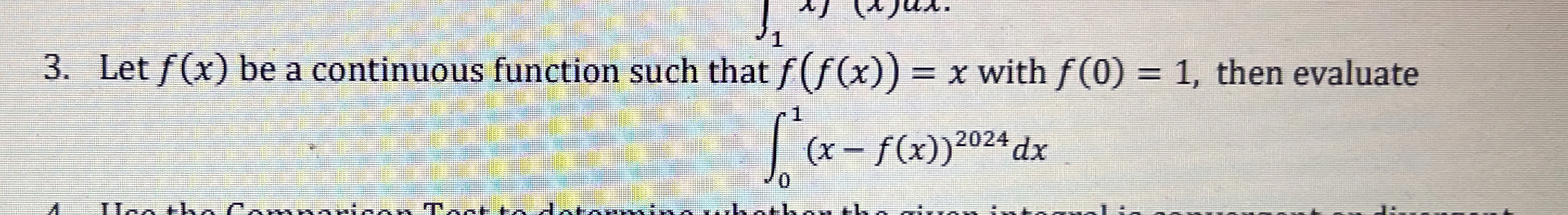 Let f ( x ) be a continuous function such that f