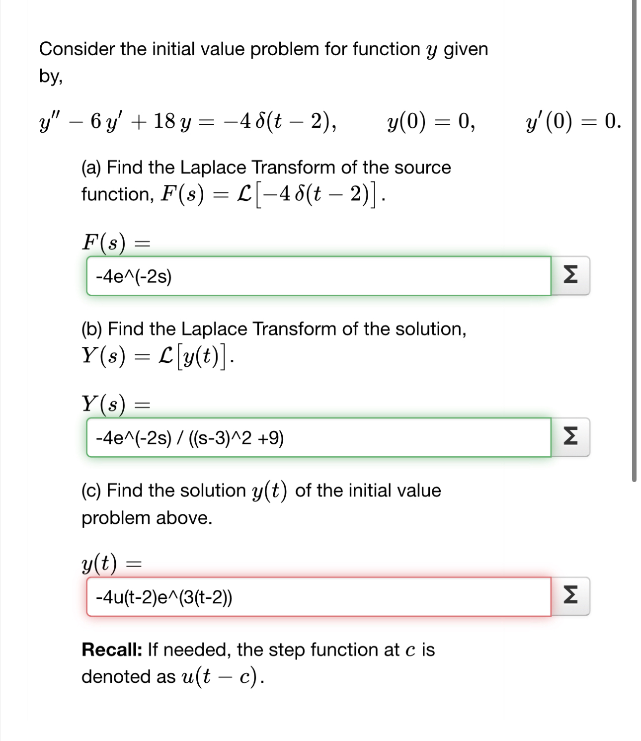 Consider the initial value problem for function y