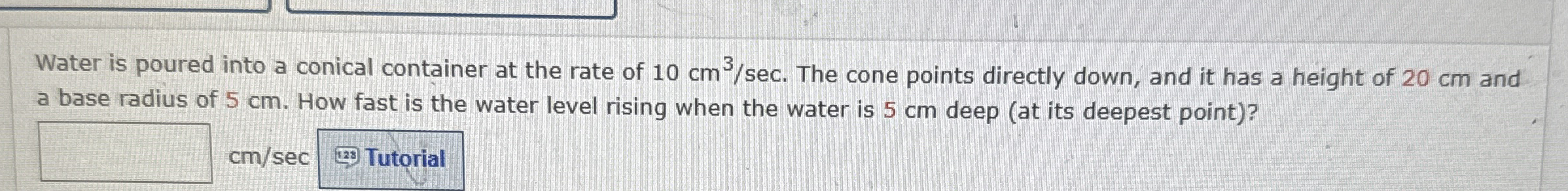 Water is poured into a conical container at the
