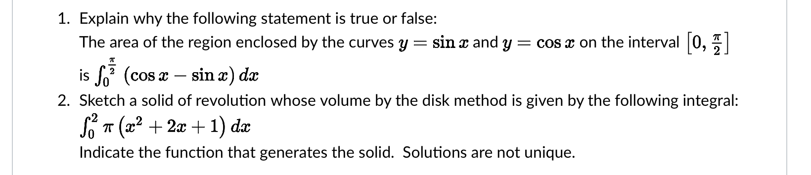 Explain why the following statement is true or