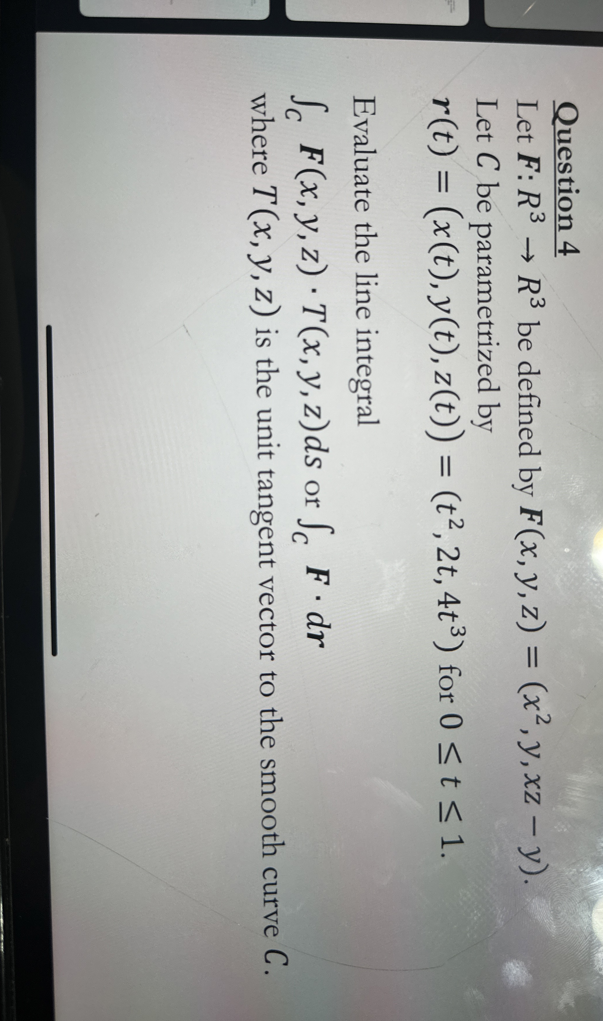 Question 4 Let F : R 3 R 3 be defined by F ( x ,