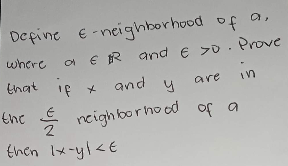 Define l o n - neighborhood of a , where ainR and