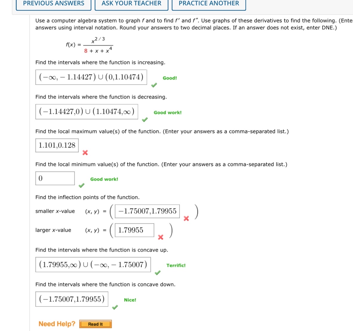 Use a computer algebra system to graph f and to