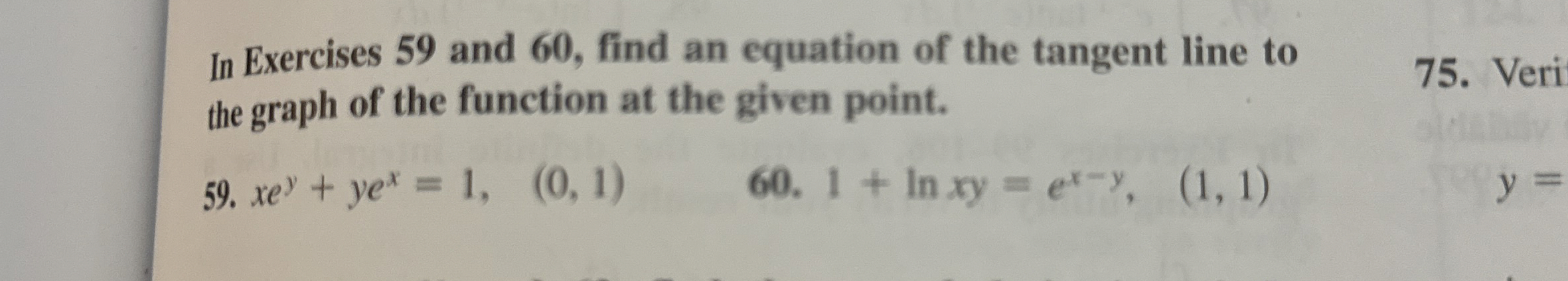 In Exercises 5 9 and 6 0 , find an equation of