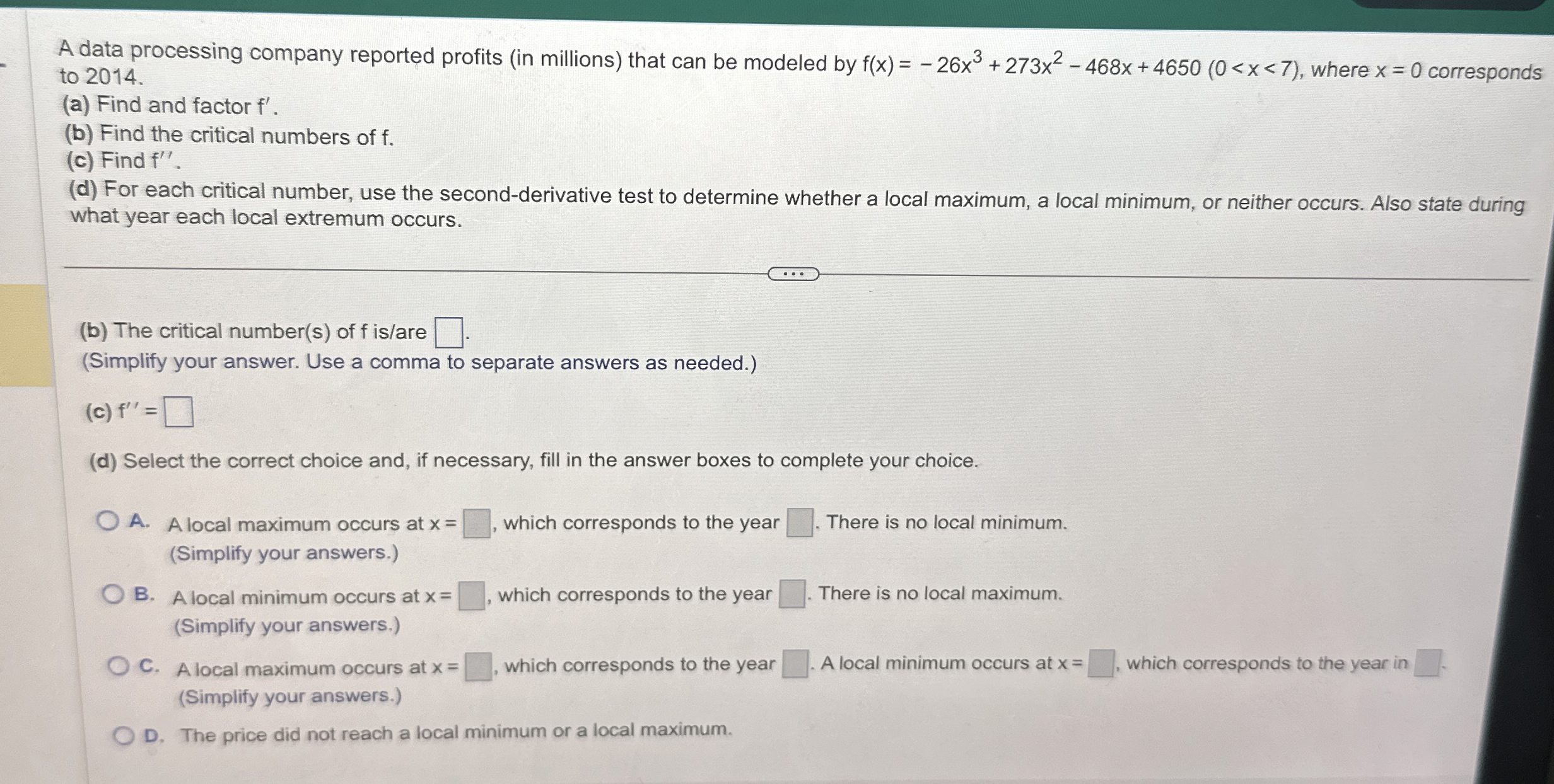 A data processing company reported profits ( in
