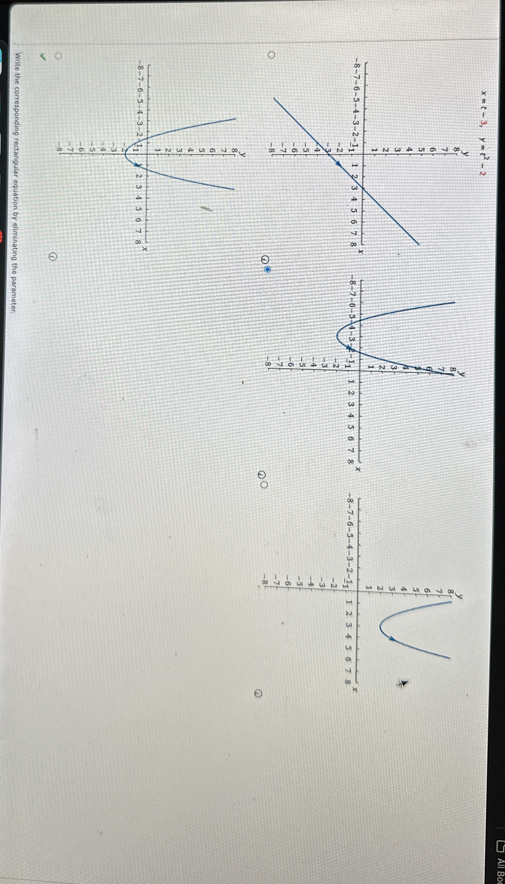 Write recrangular equation by eliminating