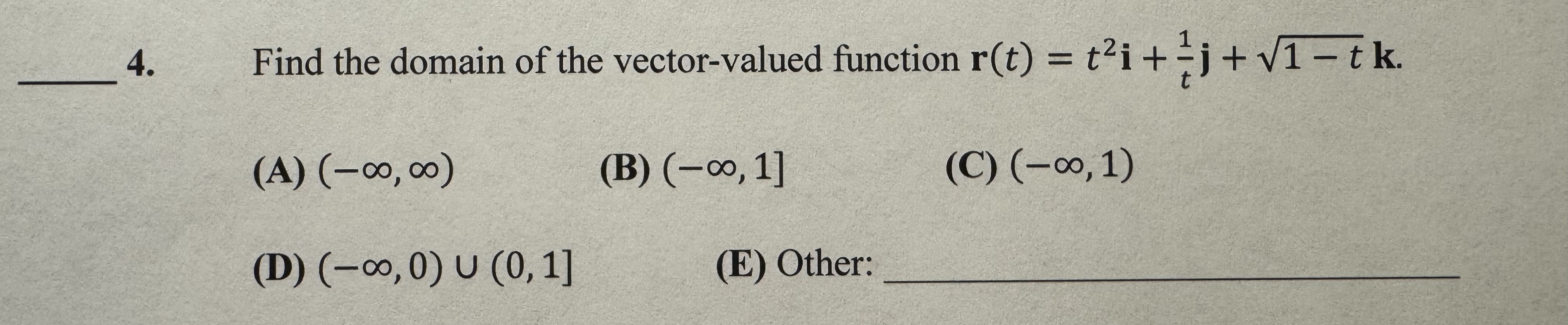 Find the domain of the vector - valued function r