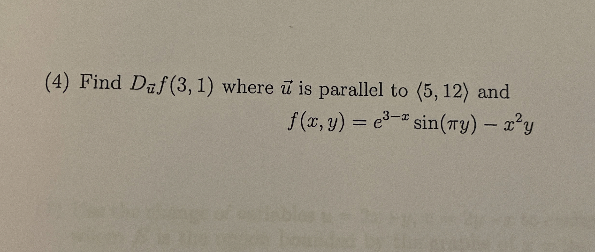 ( 4 ) Find D v e c ( u ) f ( 3 , 1 ) where vec (