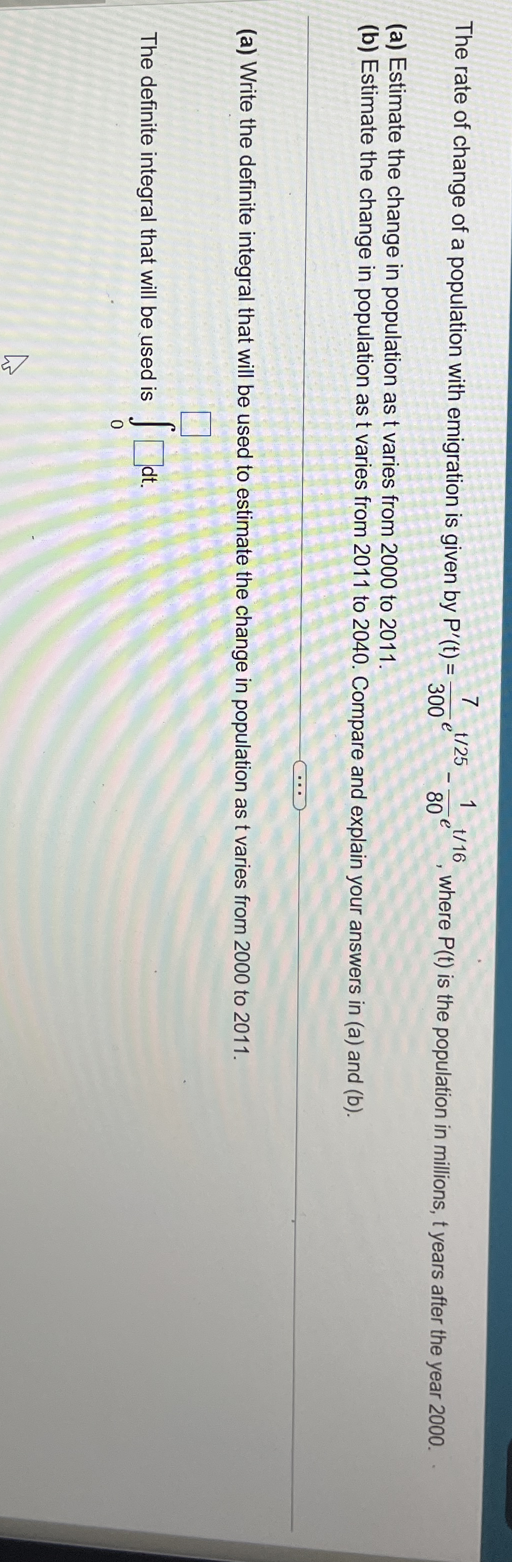 The rate of change of a population with