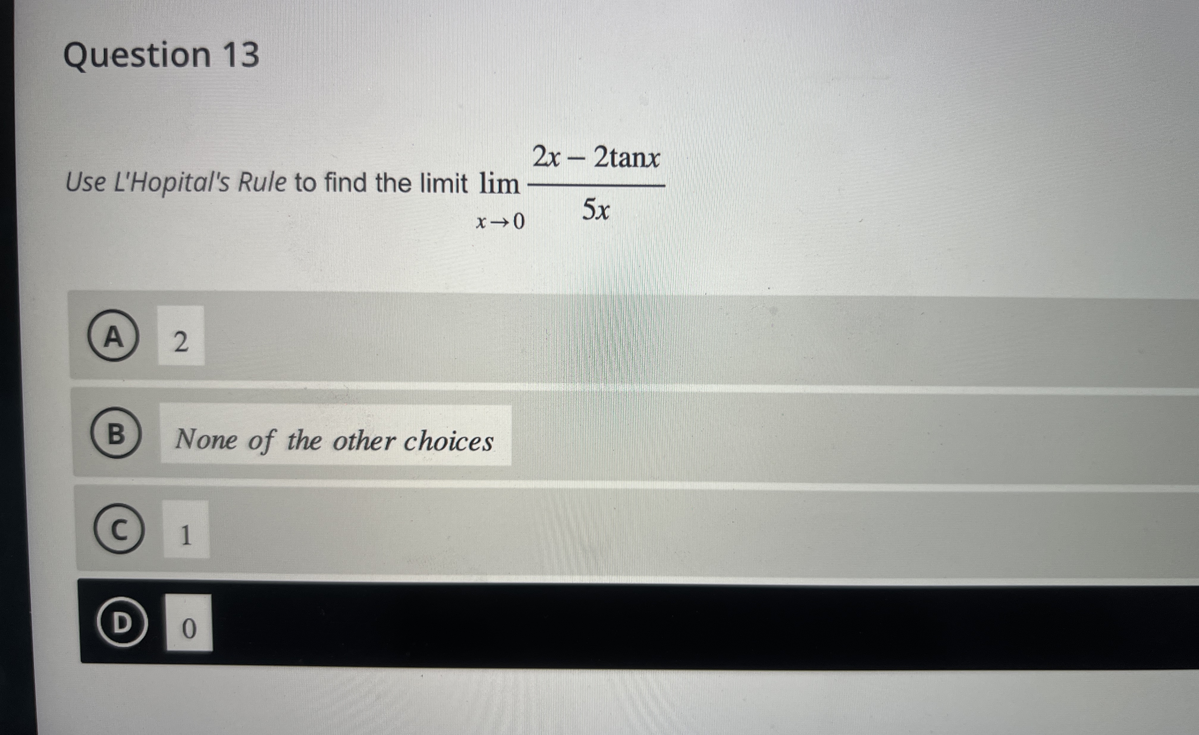 2 x - 2 tanx / 5 x