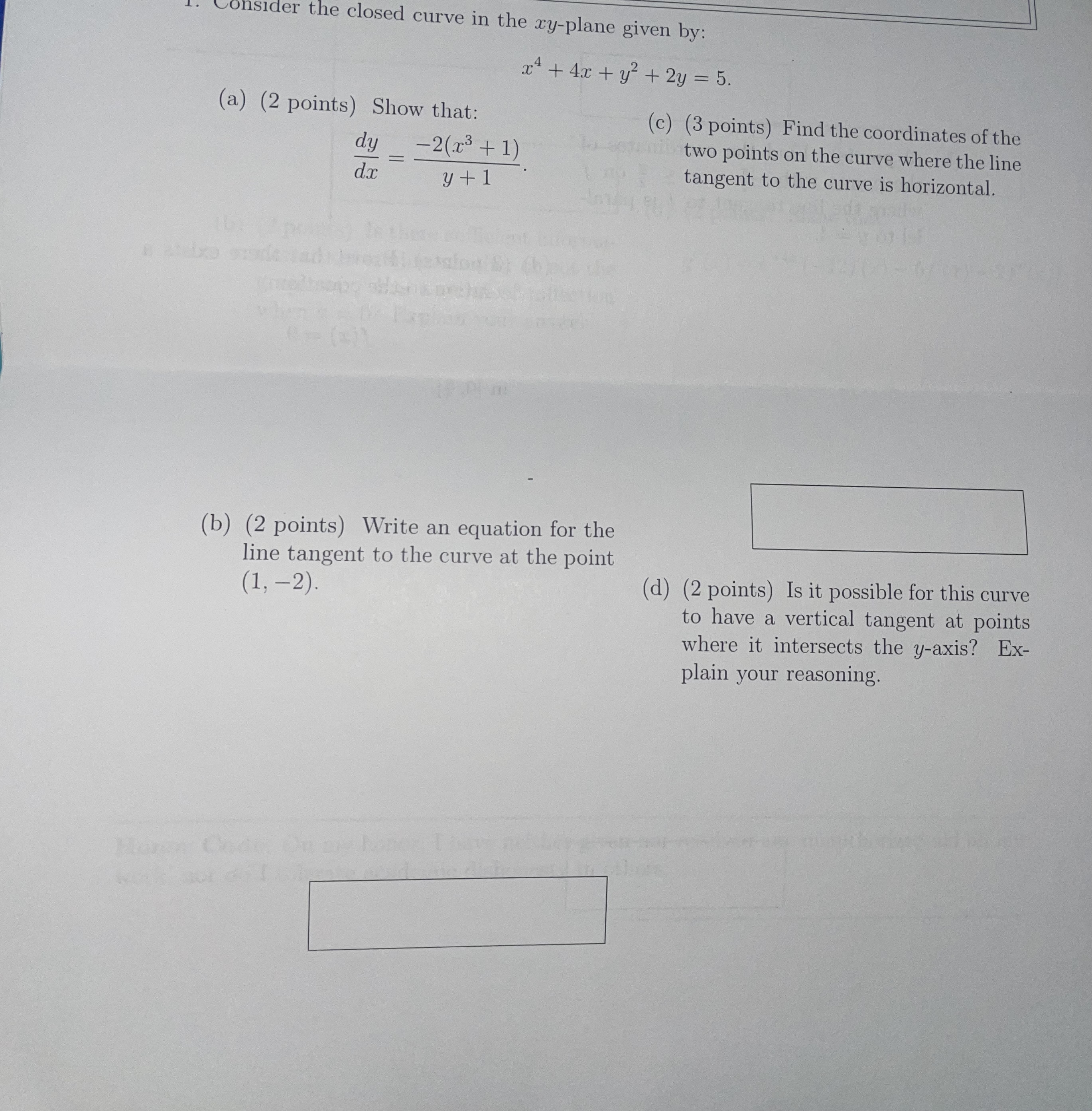 Consider the closed curve in the x y - plane