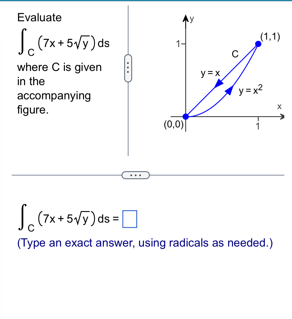 Evaluate C ( 7 x + 5 y 2 ) d s where C is given
