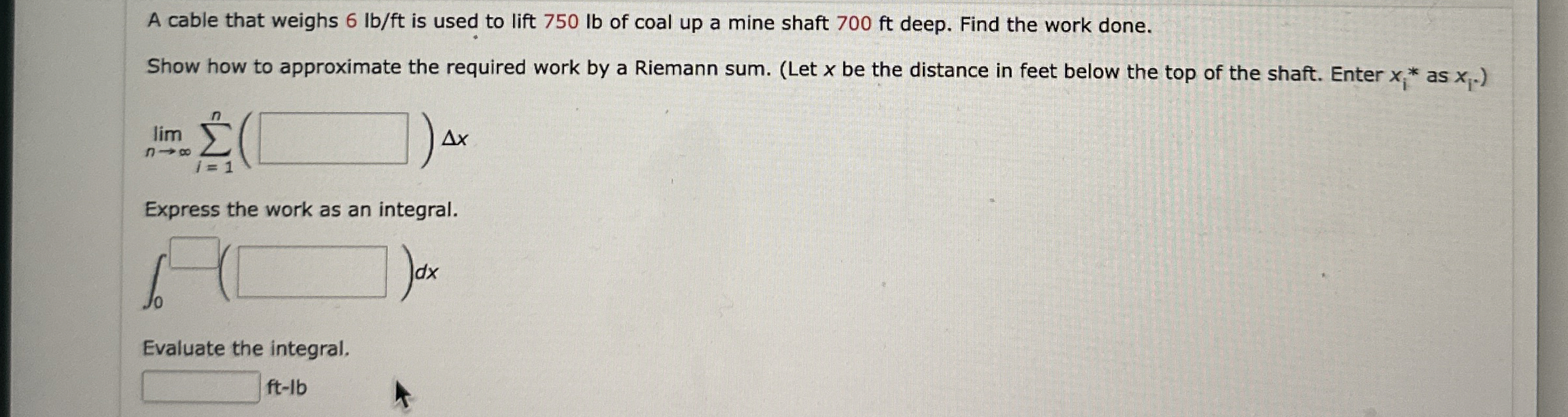 A cable that weighs 6 l b f t is used to lift 7 5