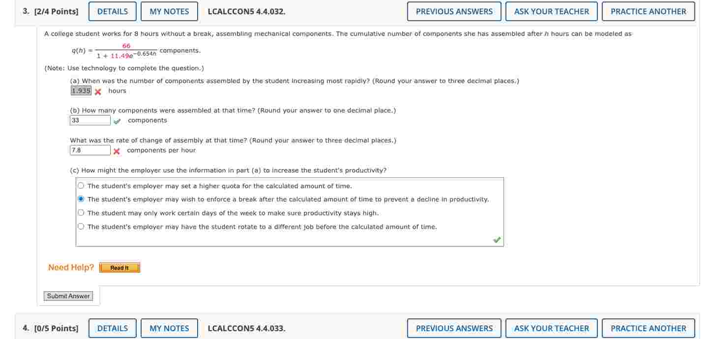 A college student works for 8 hours without a