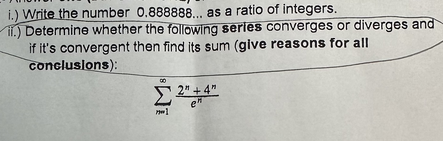 i . ) Write the number 0 , 8 8 8 8 8 8 dots as a
