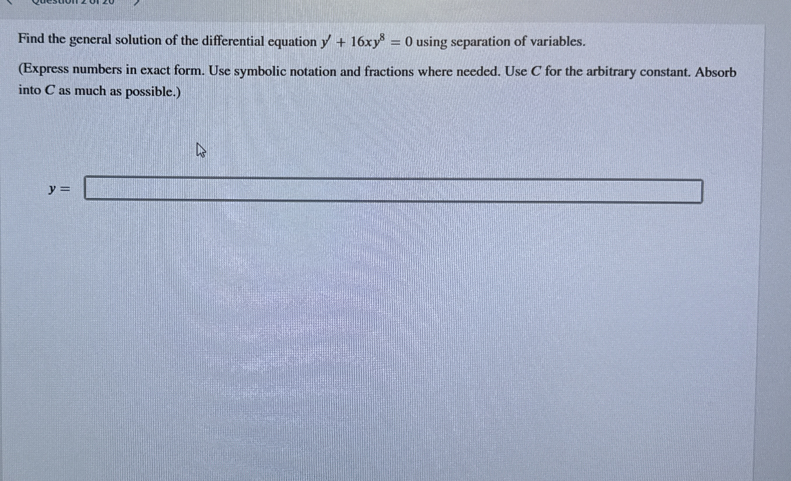 Find the general solution of the differential