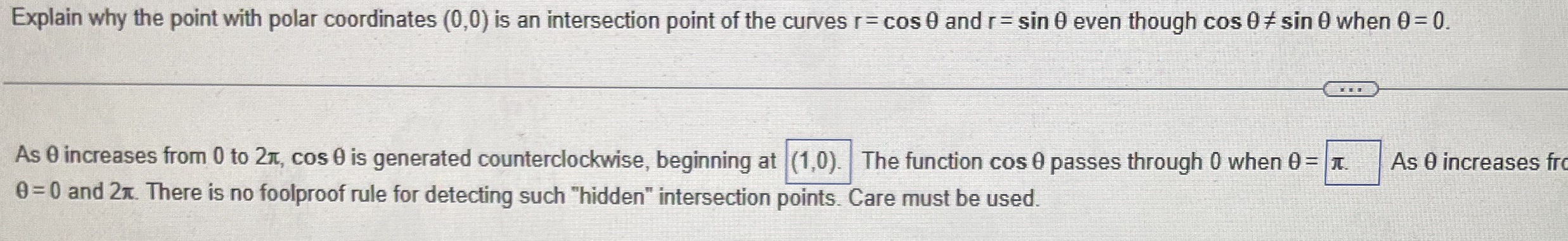 Explain why the point with polar coordinates ( 0