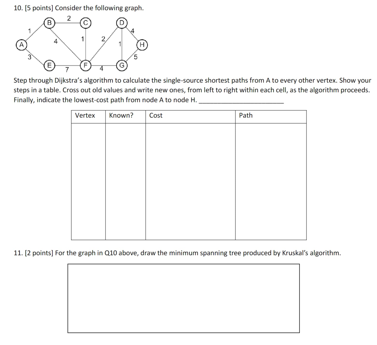 [ 5 points ] Consider the following graph. Step