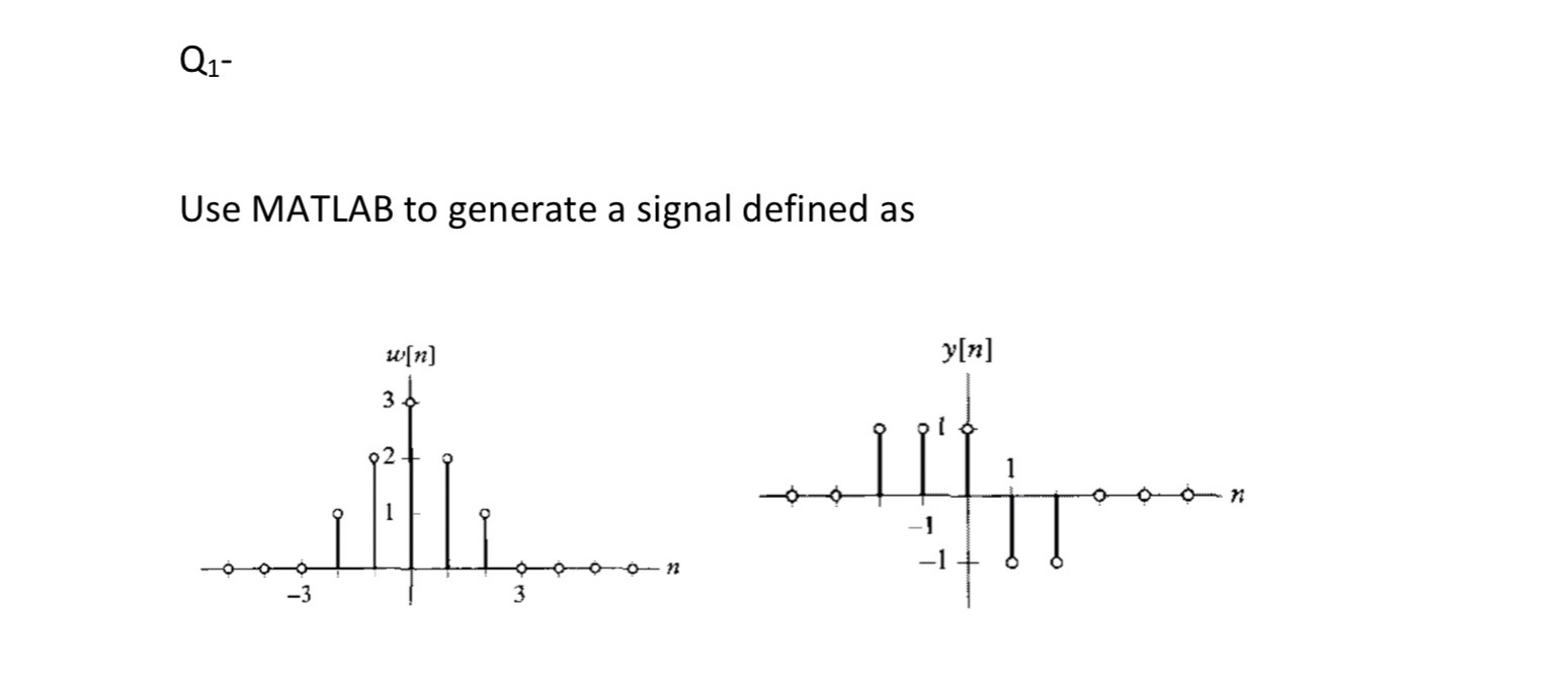 Q 1 - Use MATLAB to generate a signal defined as