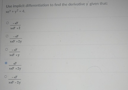 Use implicit differentiation to find the