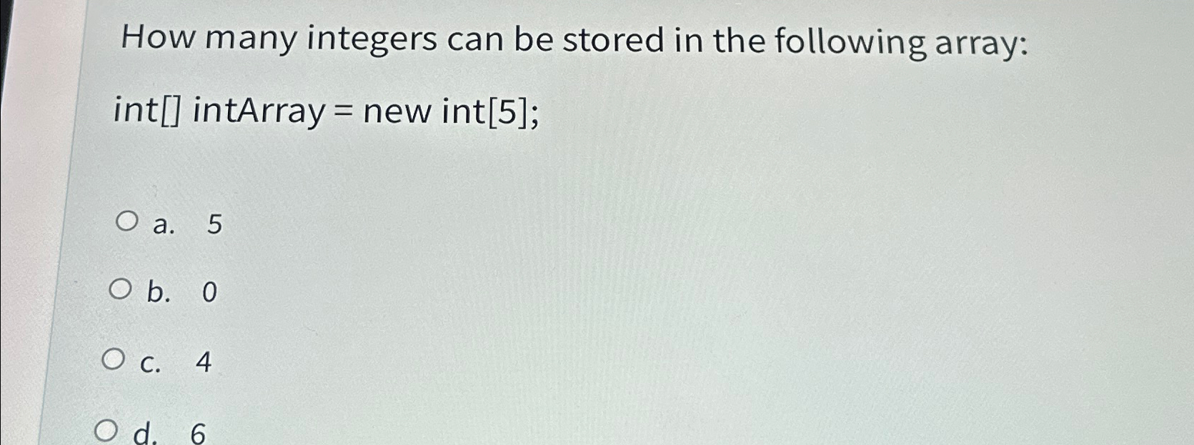 How many integers can be stored in the following