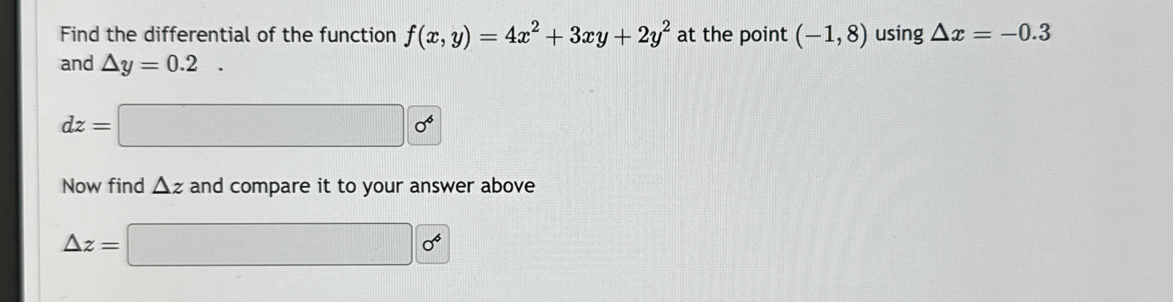 Find the differential of the function f ( x , y )