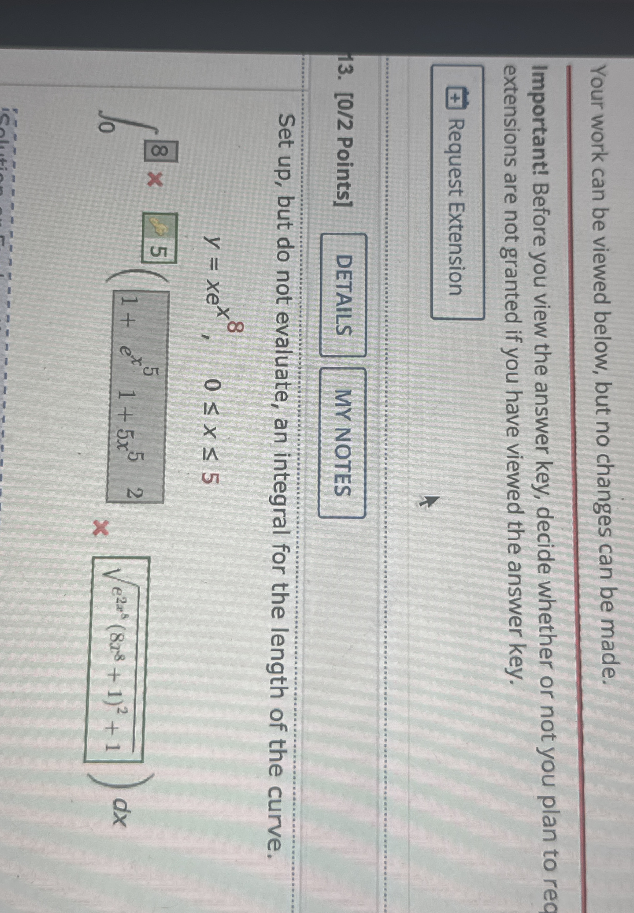 Your work can be viewed below, but no changes can