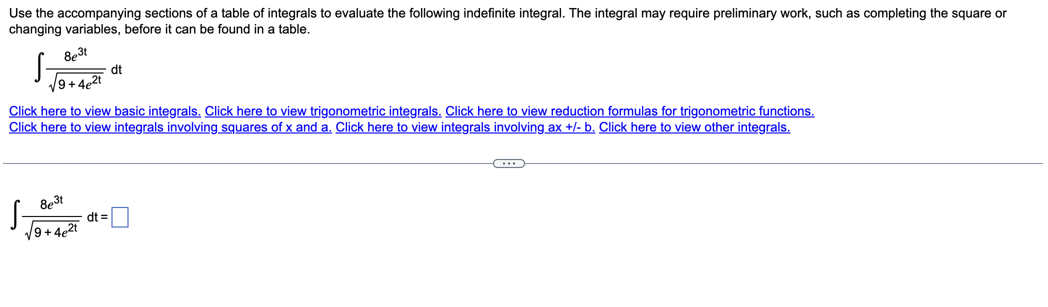 Use the accompanying sections of a table of