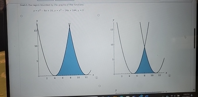 Sketch the region bounded by the uraphs of the