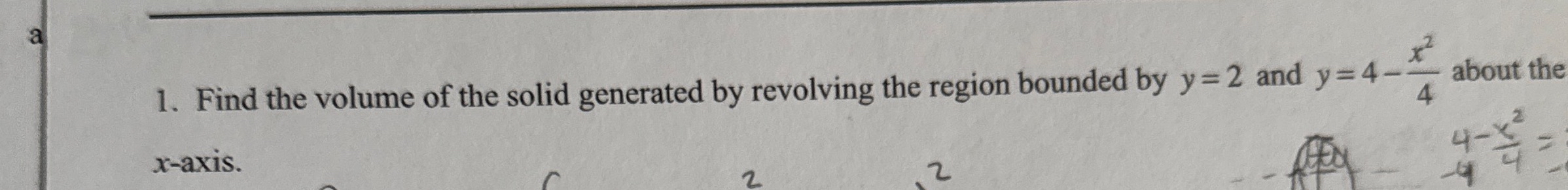 Find the volume of the solid generated by