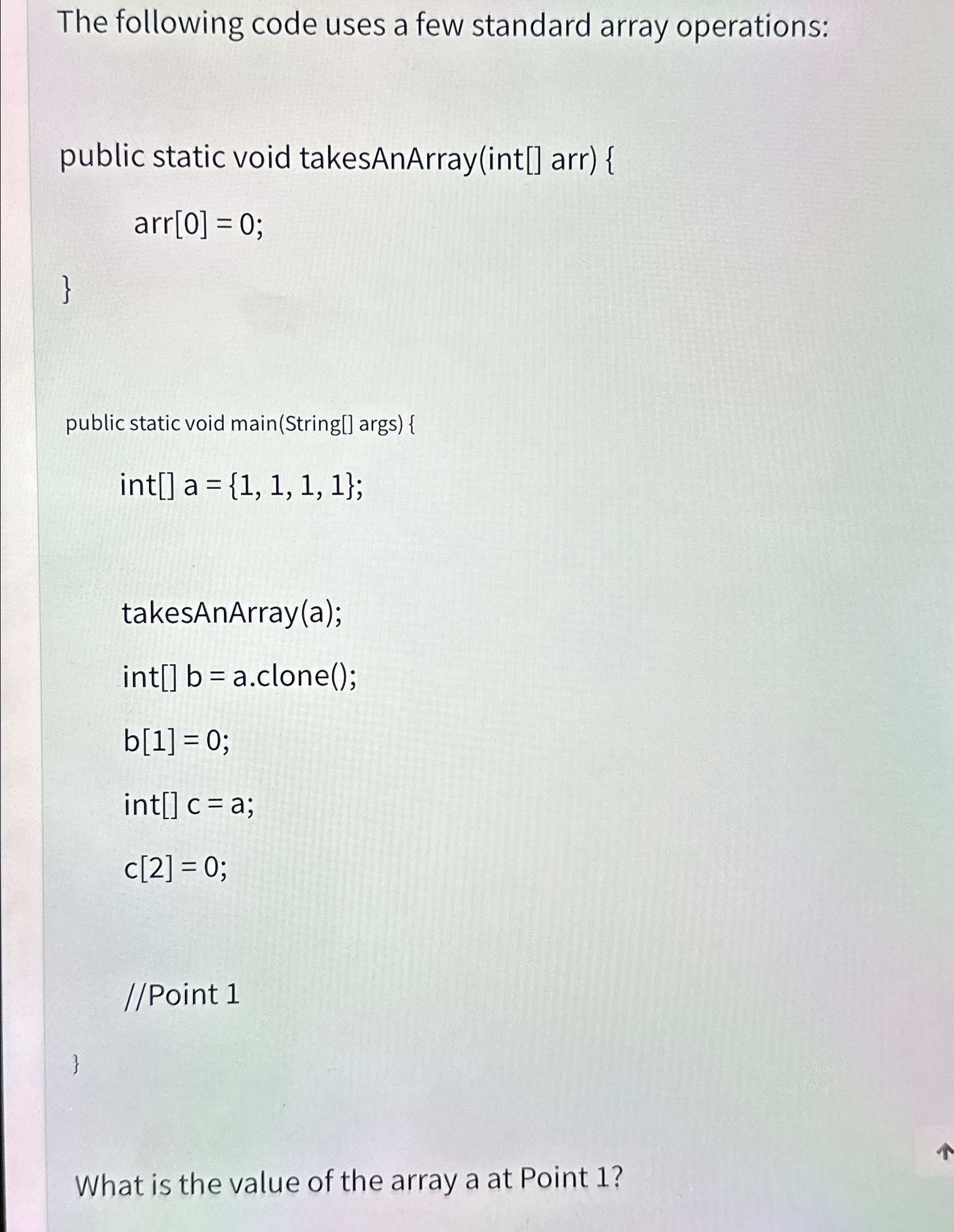The following code uses a few standard array