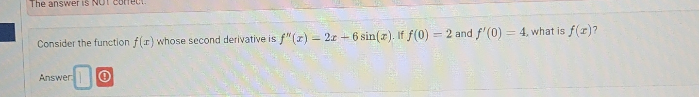Consider the function f ( x ) whose second