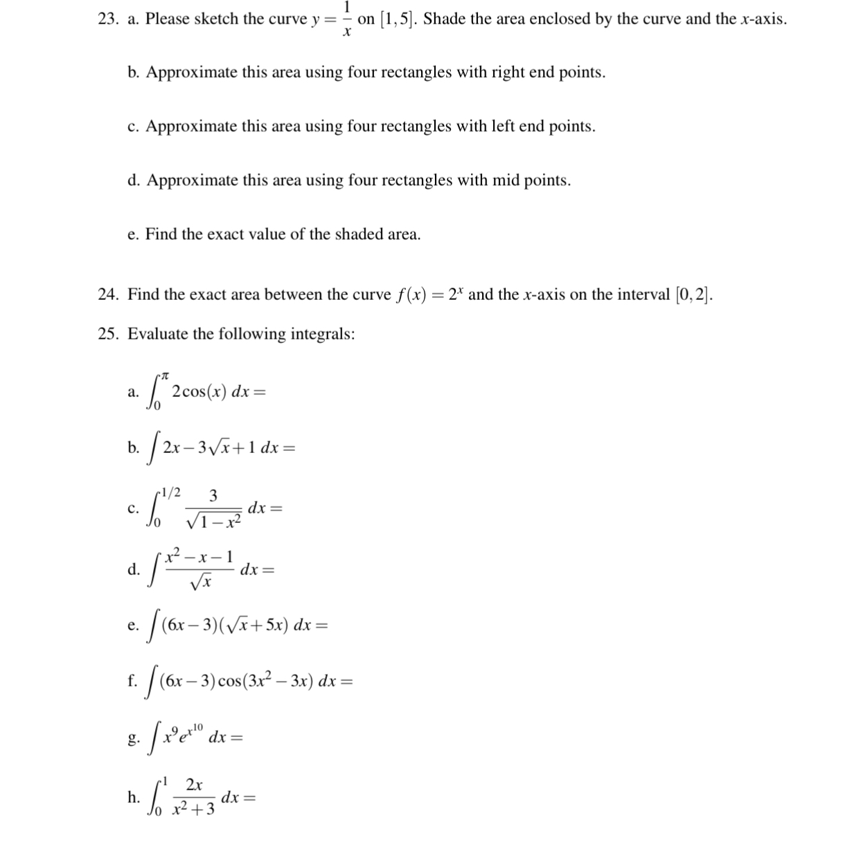 a . Please sketch the curve y = 1 x on 1 , 5 .
